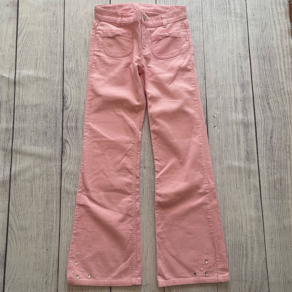Gymboree Glamour Ballerina Pink Gem Bootcut Corduroy Pants size 12
